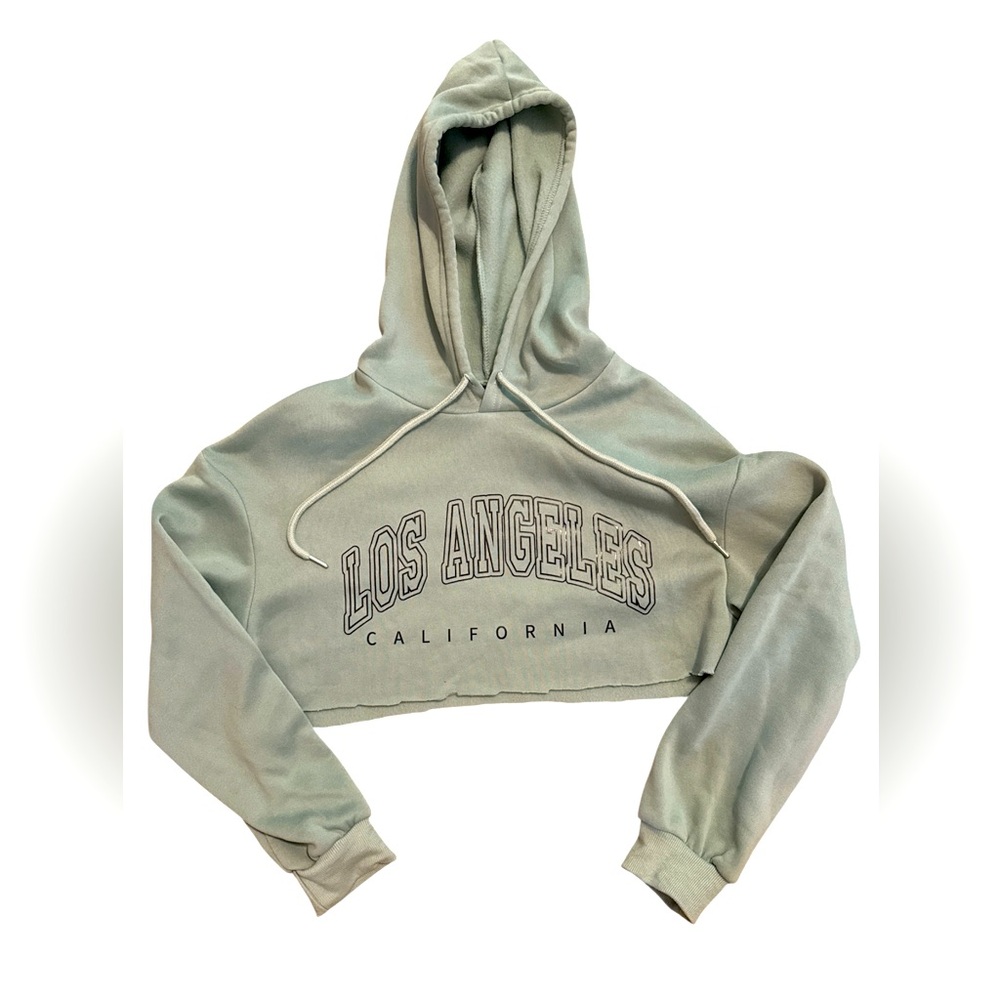Small green crop LA sweatshirt hoodie